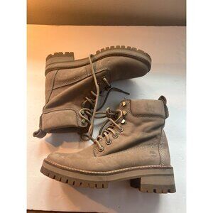 Timberland A1RQX Nubuck Lace Up Boots Women’s Size 6 Beige